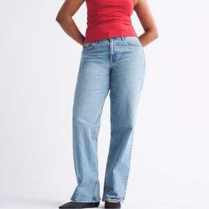 Abercrombie & Fitch Curve Love Low Rise Baggy Jean Medium Tinted 29/8S